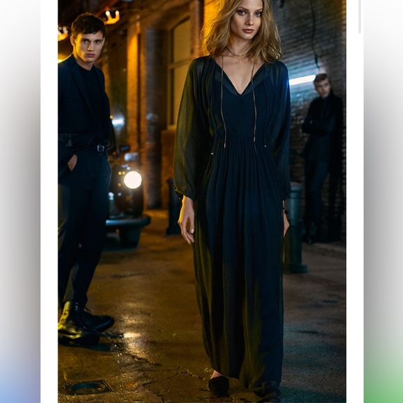 NWOT Massimo Dutti evening black long dress - Picture 4 of 8